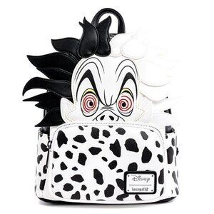 Loungefly Disney Backpack Cruella de‎ Vil Cosplay Mini Backpack